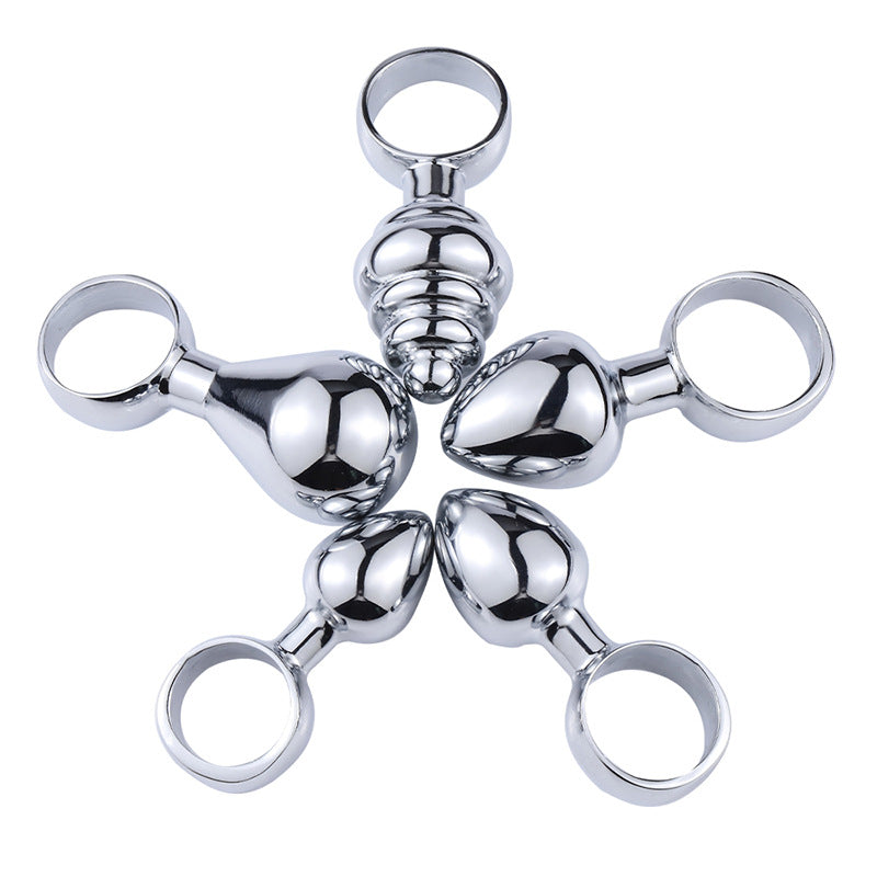 Metal finger pull ring anal plug