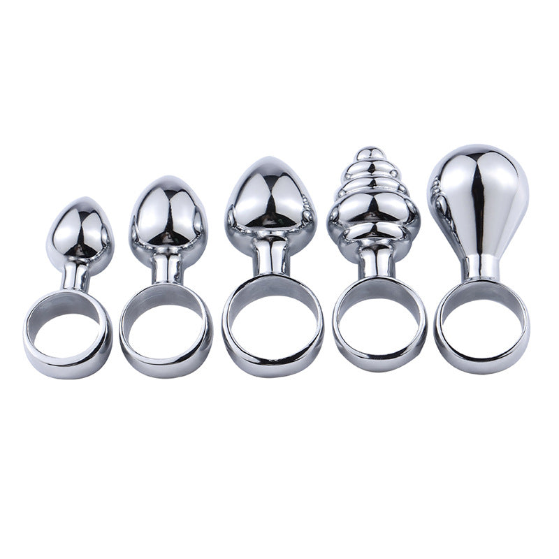 Metal finger pull ring anal plug