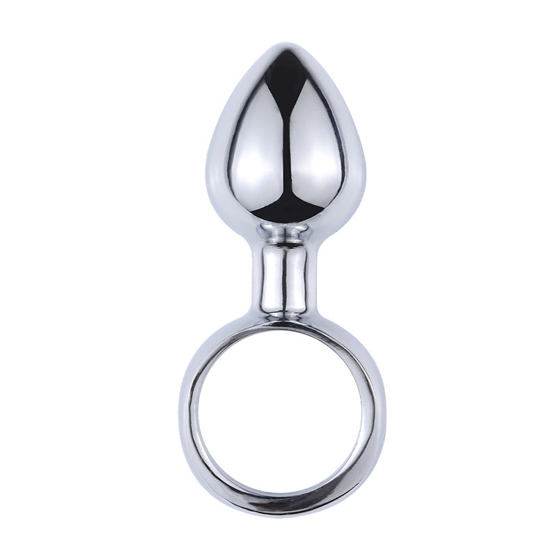 Metal finger pull ring anal plug