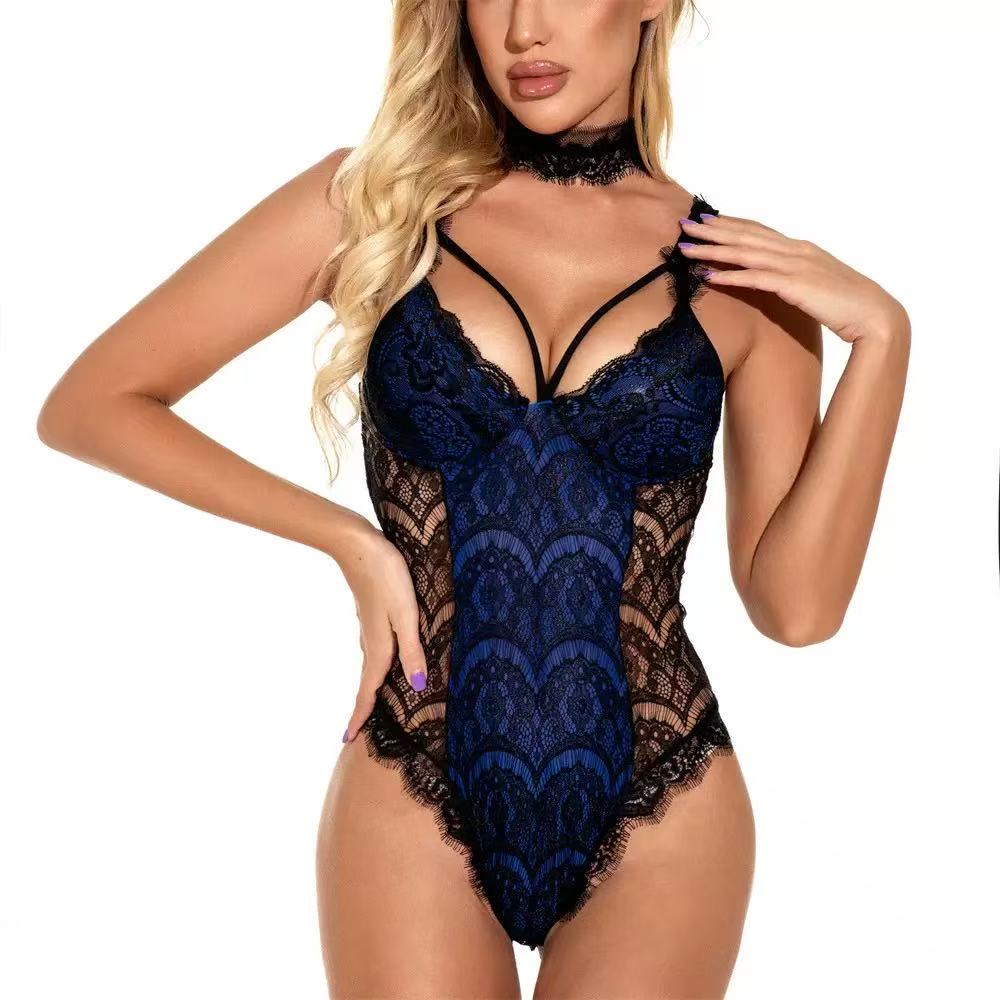 Sexy lace push-up bra base layer jumpsuit YY008