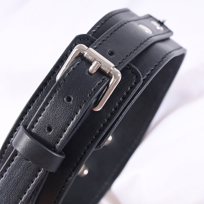 SM Leather Restraint Collar Set