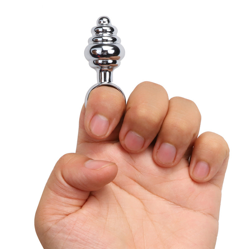Metal finger pull ring anal plug