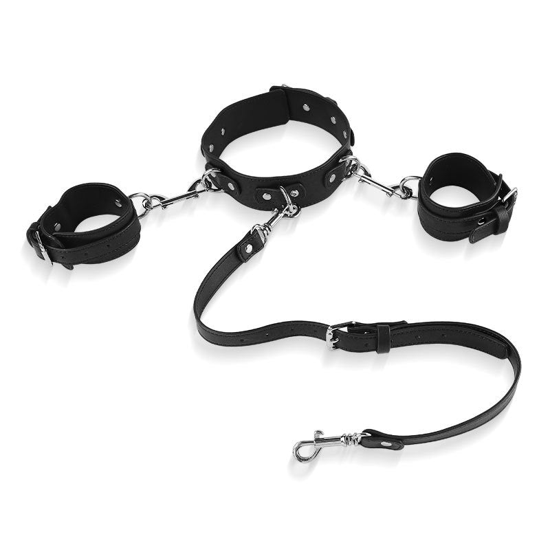 SM Leather Restraint Collar Set
